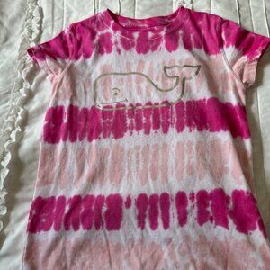 Vineyard Vines Girls Size Small Pink Tie Dye Whale Short Sleeve Tee